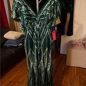 Emerald Sequin Maxi Dress